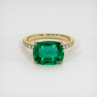 3.75 Ct. Emerald Ring, 18K Yellow Gold 1