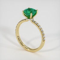 1.29 Ct. Emerald Ring, 18K Yellow Gold 2