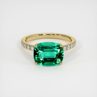 3.30 Ct. Emerald Ring, 18K Yellow Gold 1