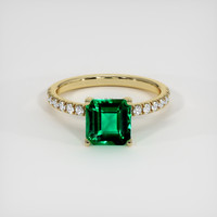 1.52 Ct. Emerald Ring, 18K Yellow Gold 1