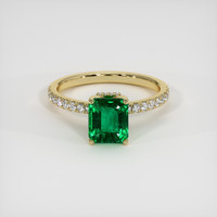 1.76 Ct. Emerald Ring, 18K Yellow Gold 1