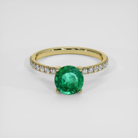1.22 Ct. Emerald Ring, 18K Yellow Gold 1