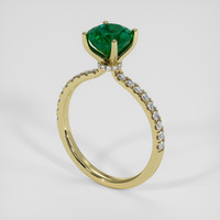 1.22 Ct. Emerald Ring, 18K Yellow Gold 2