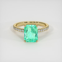 2.18 Ct. Emerald Ring, 18K Yellow Gold 1