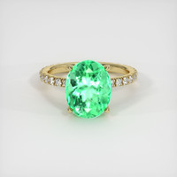 4.62 Ct. Emerald Ring, 18K Yellow Gold 1