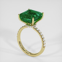 6.60 Ct. Emerald Ring, 18K Yellow Gold 2