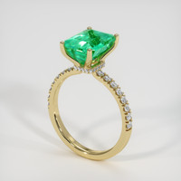 2.97 Ct. Emerald Ring, 18K Yellow Gold 2