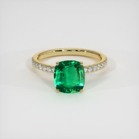 2.04 Ct. Emerald Ring, 18K Yellow Gold 1