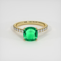 1.78 Ct. Emerald Ring, 18K Yellow Gold 1