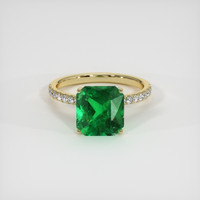 3.17 Ct. Emerald Ring, 18K Yellow Gold 1