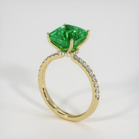 3.17 Ct. Emerald Ring, 18K Yellow Gold 2