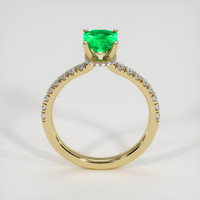 0.72 Ct. Emerald Ring, 18K Yellow Gold 3