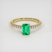 1.36 Ct. Emerald Ring, 18K Yellow Gold 1