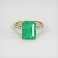 3.82 Ct. Emerald Ring, 18K Yellow Gold 1