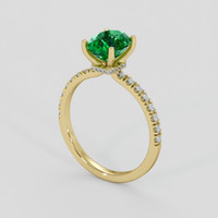 1.56 Ct. Emerald Ring, 18K Yellow Gold 2