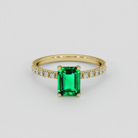 1.54 Ct. Emerald Ring, 18K Yellow Gold 1