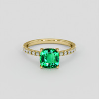 1.63 Ct. Emerald Ring, 18K Yellow Gold 1
