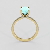 1.82 Ct. Bluish Green Paraiba Tourmaline Ring, 18K Yellow Gold 3