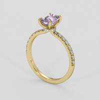 1.11 Ct. Purplish Pink Sapphire Ring, 18K Yellow Gold 2
