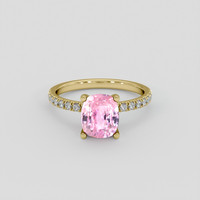 3.04 Ct. Pink Sapphire Ring, 18K Yellow Gold 1