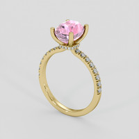 3.04 Ct. Pink Sapphire Ring, 18K Yellow Gold 2