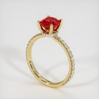 1.42 Ct. Ruby Ring, 18K Yellow Gold 2