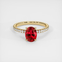 1.97 Ct. Ruby Ring, 18K Yellow Gold 1