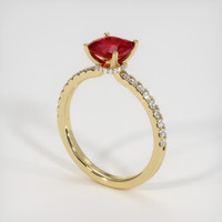 1.21 Ct. Ruby Ring, 18K Yellow Gold 2