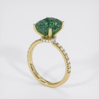 4.25 Ct. Greenish Blue Sapphire Ring, 18K Yellow Gold 2