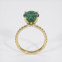 4.25 Ct. Greenish Blue Sapphire Ring, 18K Yellow Gold 3