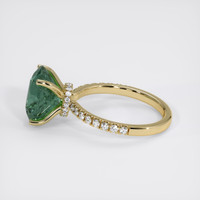 4.25 Ct. Greenish Blue Sapphire Ring, 18K Yellow Gold 4