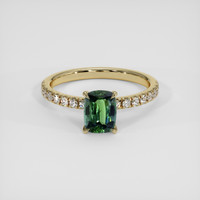 1.13 Ct. Green Sapphire Ring, 18K Yellow Gold 1