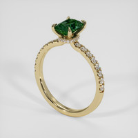 1.13 Ct. Green Sapphire Ring, 18K Yellow Gold 2