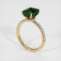 3.26 Ct. Bluish Green Sapphire Ring, 18K Yellow Gold 2