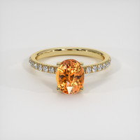 2.67 Ct. Orange Sapphire Ring, 18K Yellow Gold 1