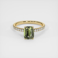 2.04 Ct. Green Sapphire Ring, 18K Yellow Gold 1