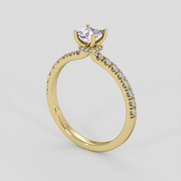 0.35 Ct. Pinkish Purple Sapphire Ring, 18K Yellow Gold 2