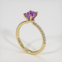 1.41 Ct. Pinkish Purple Sapphire Ring, 18K Yellow Gold 2