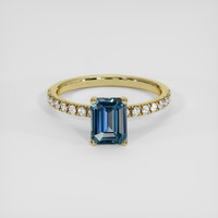 1.56 Ct. Greenish Blue Sapphire Ring, 18K Yellow Gold 1