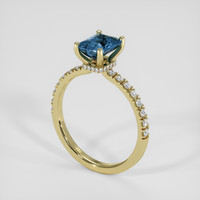 1.56 Ct. Greenish Blue Sapphire Ring, 18K Yellow Gold 2