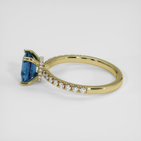 1.56 Ct. Greenish Blue Sapphire Ring, 18K Yellow Gold 4