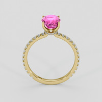3.09 Ct. Pink Sapphire Ring, 18K Yellow Gold 3
