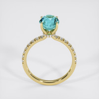 2.08 Ct. Bluish Green Sapphire Ring, 18K Yellow Gold 3