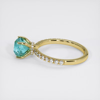 2.08 Ct. Bluish Green Sapphire Ring, 18K Yellow Gold 4