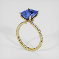 5.44 Ct. Blue Sapphire Ring, 18K Yellow Gold 2