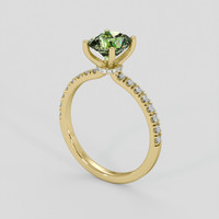 1.54 Ct. Yellowish Green Sapphire Ring, 18K Yellow Gold 2