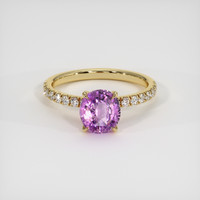 1.51 Ct. Purple Sapphire Ring, 18K Yellow Gold 1