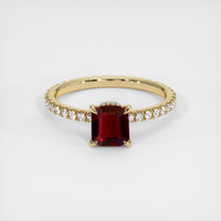 1.03 Ct. Ruby Ring, 18K Yellow Gold 1