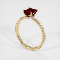 1.03 Ct. Ruby Ring, 18K Yellow Gold 2