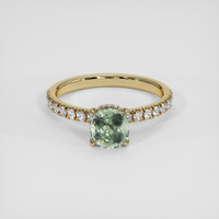 1.34 Ct. Green Sapphire Ring, 18K Yellow Gold 1